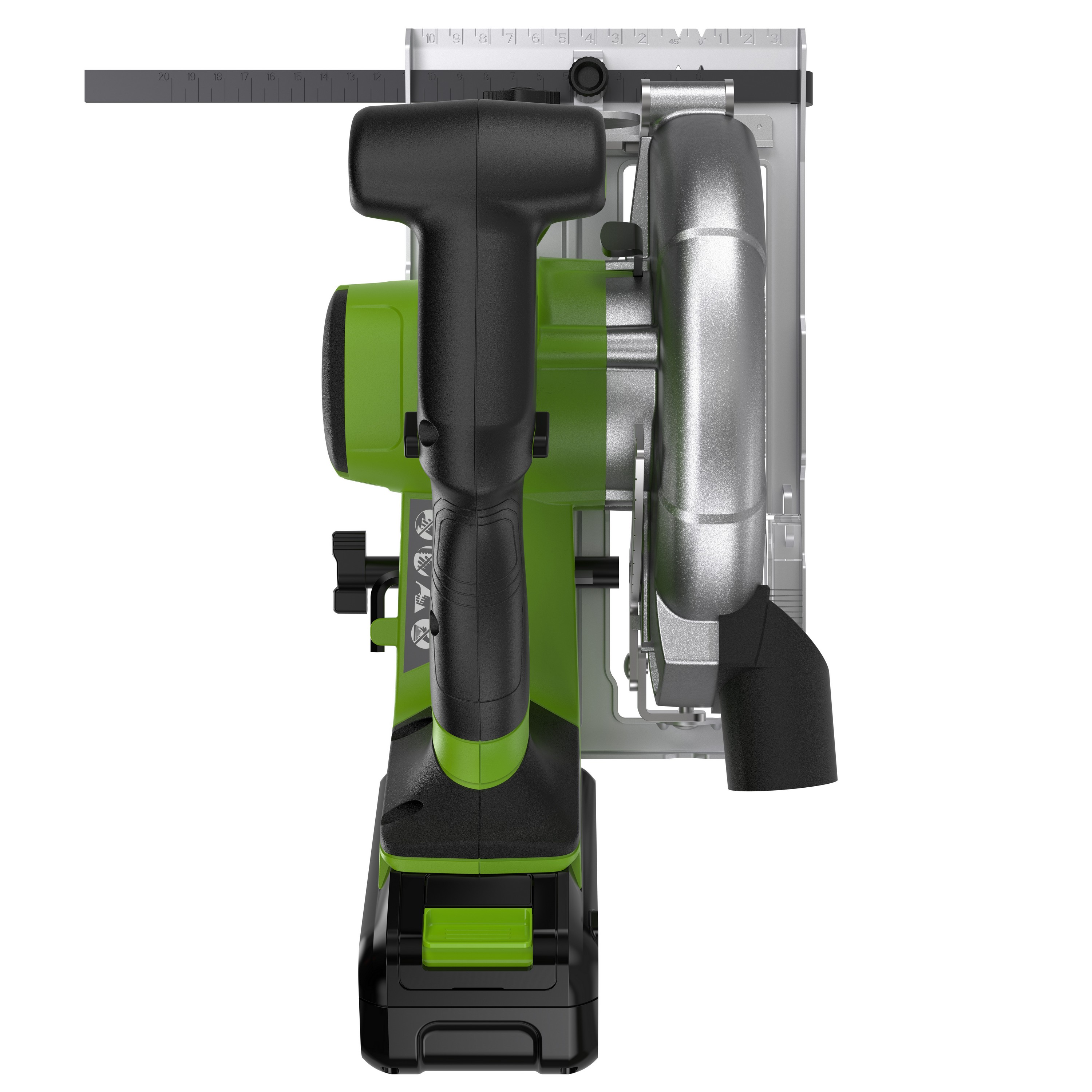 Пила циркулярная аккумуляторная Greenworks 24V GD24CS165 1501607, бесщеточная, без АКБ и ЗУ
