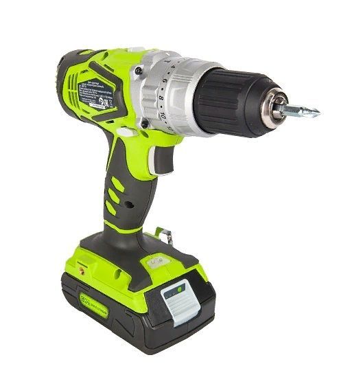 Дрель-шуруповёрт ударная аккумуляторная Greenworks 24V G24CDB2X, c двумя АКБ 2 А*ч и ЗУ, в сумке