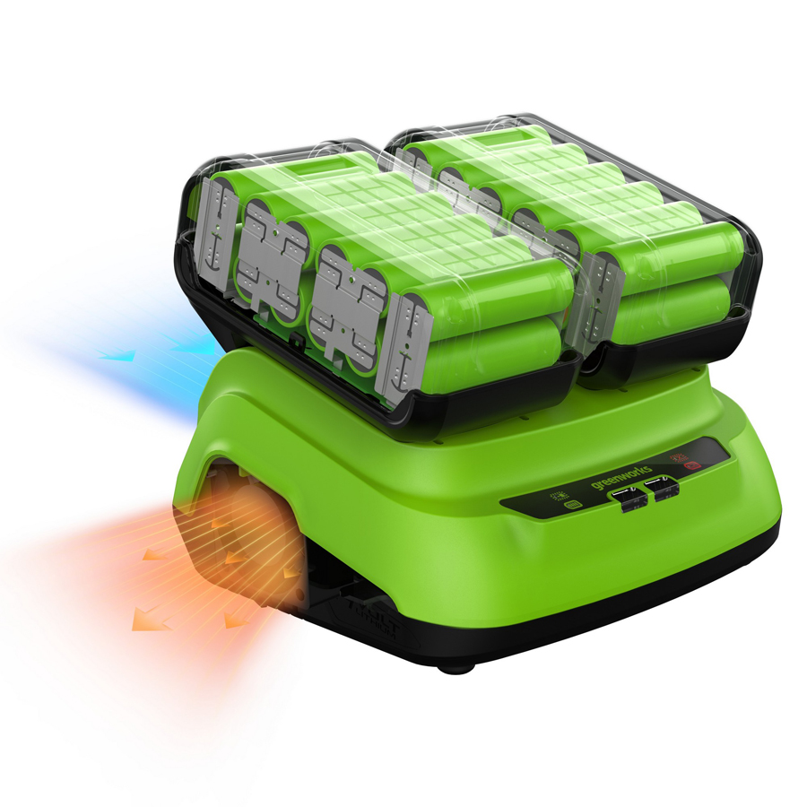 Ультрабыстрое двойное зарядное устройство (8 A) Greenworks 24V G24X2C8 2958807