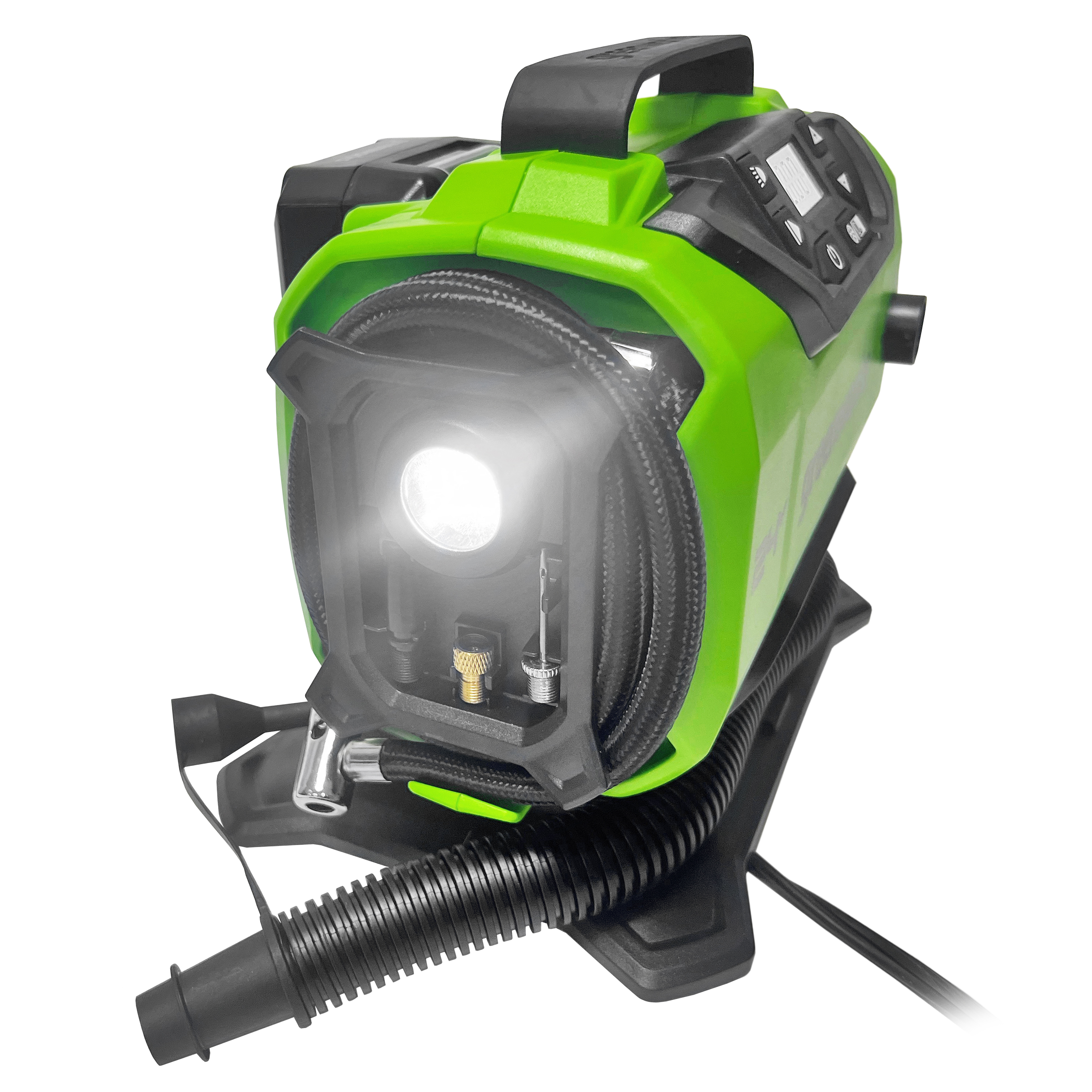 Компрессор автомобильный аккумуляторный Greenworks 24V/12V ACG301 3400807, без АКБ и ЗУ