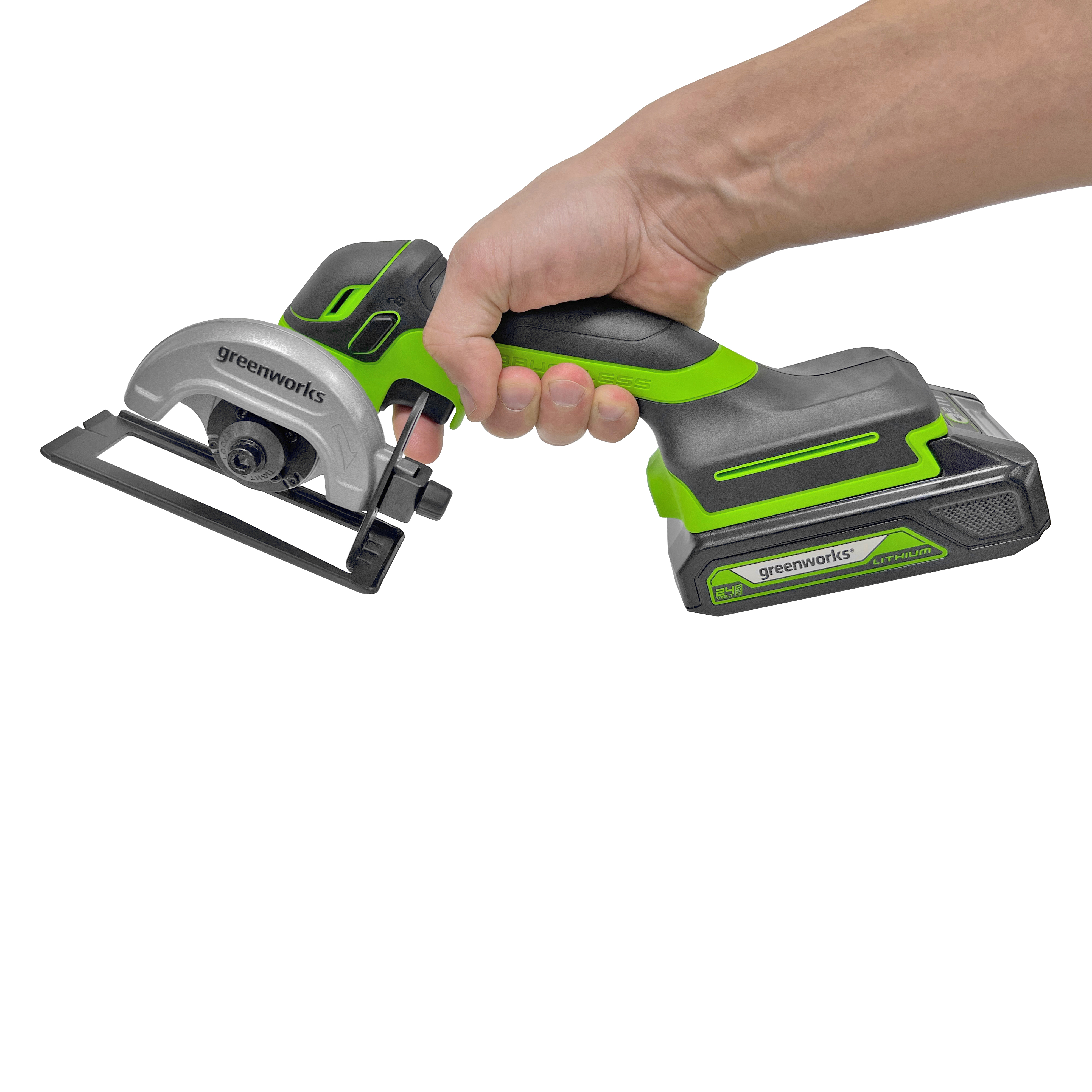 Углошлифовальная машина (болгарка) 76 мм аккумуляторная Greenworks 24V GD24UCS 3402007, бесщеточная, без АКБ и ЗУ