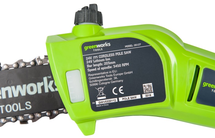 Высоторез – сучкорез аккумуляторный Greenworks 20 см 24V G24PS20, без АКБ и ЗУ