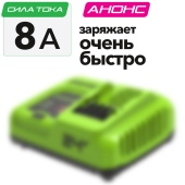 Ультрабыстрое зарядное устройство (8 A) Greenworks 24V G24C8 2958707