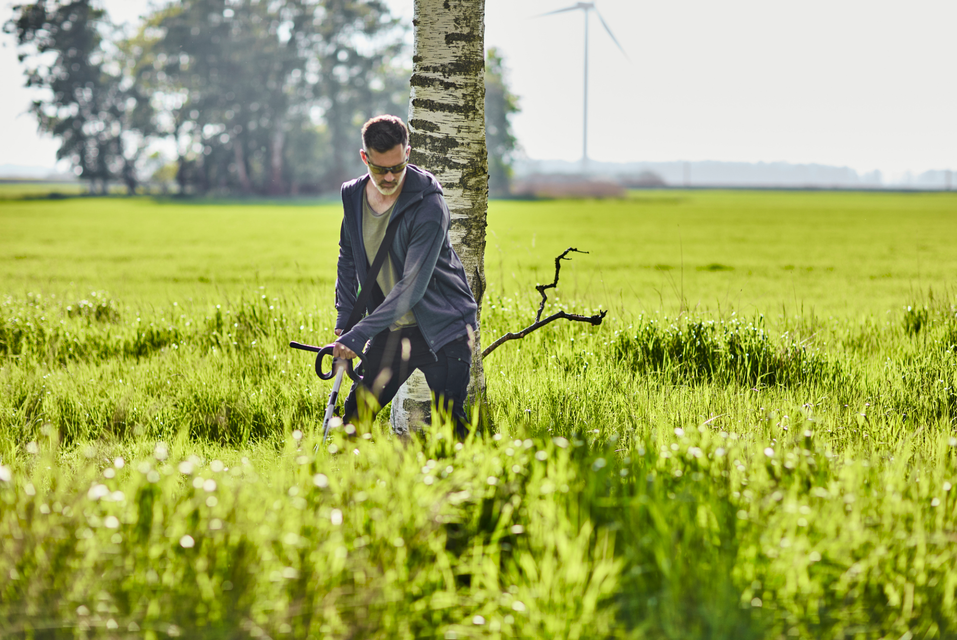 Триммер аккумуляторный 40 см с велосипедными ручками Greenworks 60V GD60BCB 2108407, бесщёточный, без АКБ и ЗУ