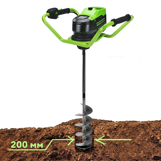 Мотобур аккумуляторный Greenworks 82V GC-AUGER 3707907, бесщеточный, без АКБ и ЗУ