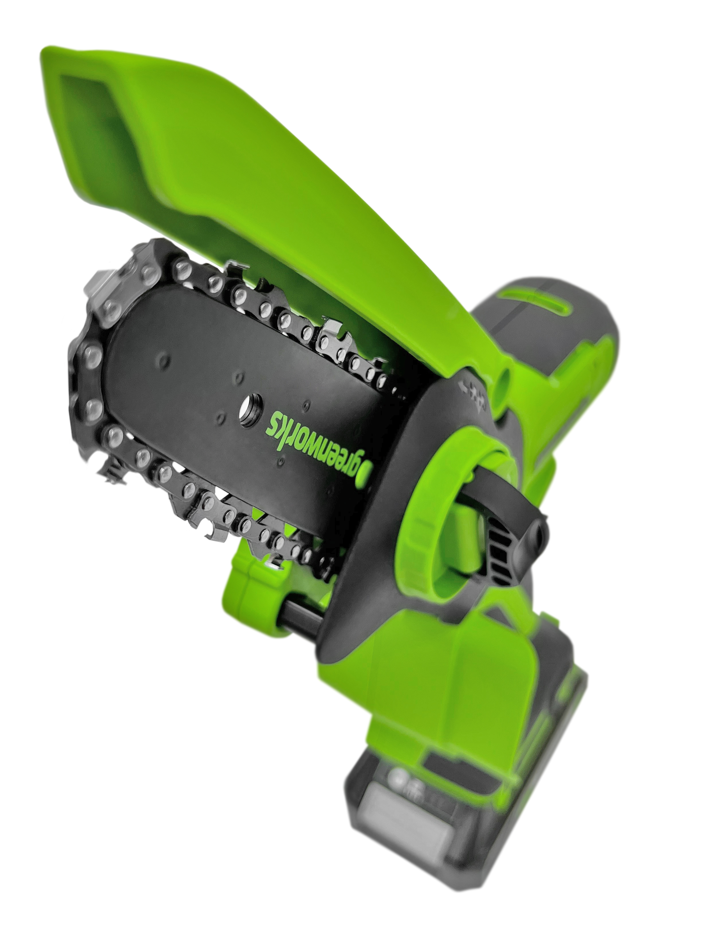 Мини-пила аккумуляторная цепная Greenworks 10 см 24V G24MCS10 2008207, без аккумулятора и зарядного устройства