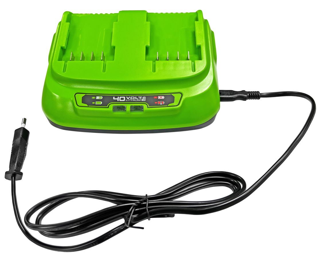 Зарядное устройство двойное быстрое (8 А) Greenworks 40V G40UC8 2938807 (с двумя слотами)