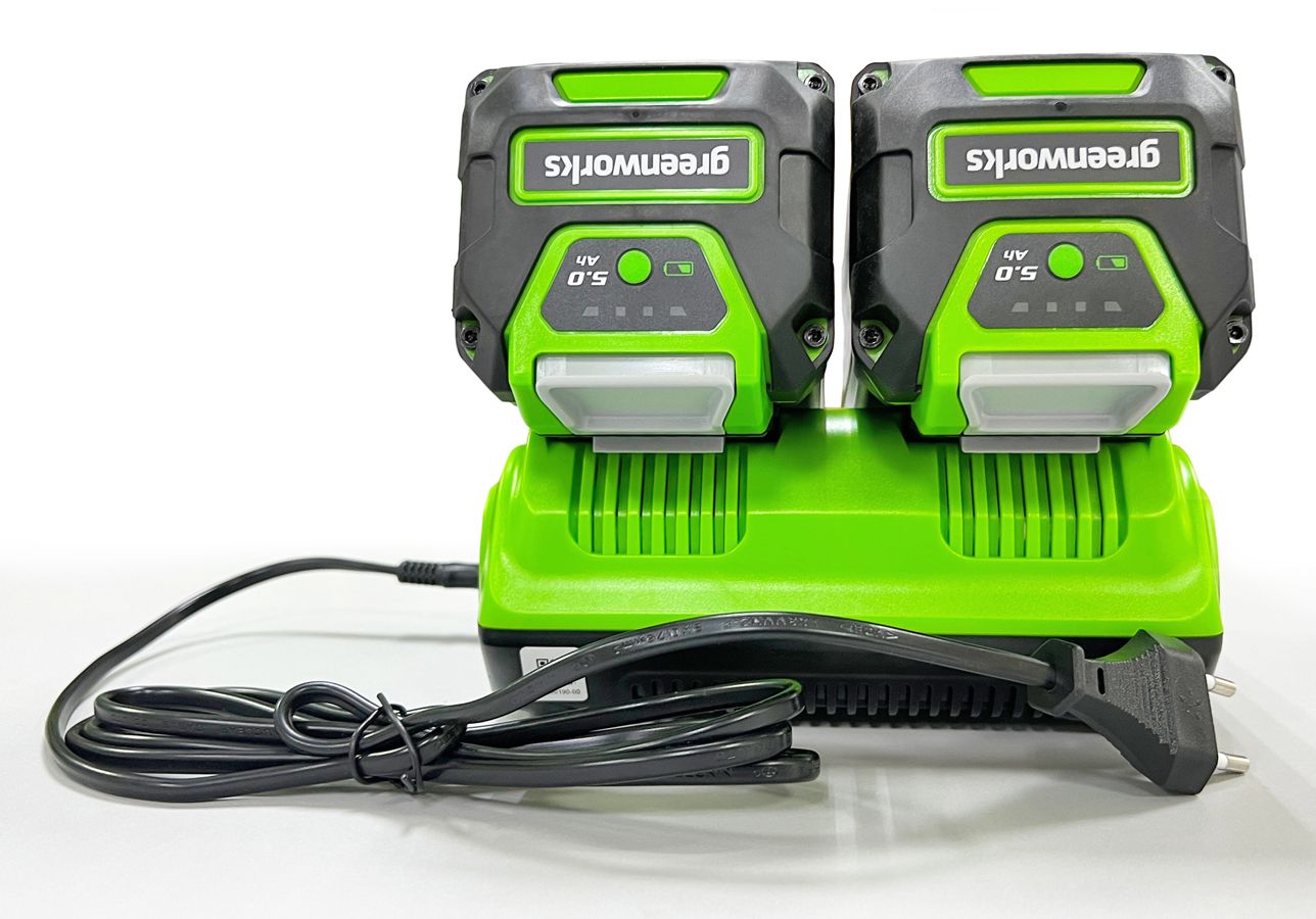 Зарядное устройство двойное быстрое (8 А) Greenworks 40V G40UC8 2938807 (с двумя слотами)