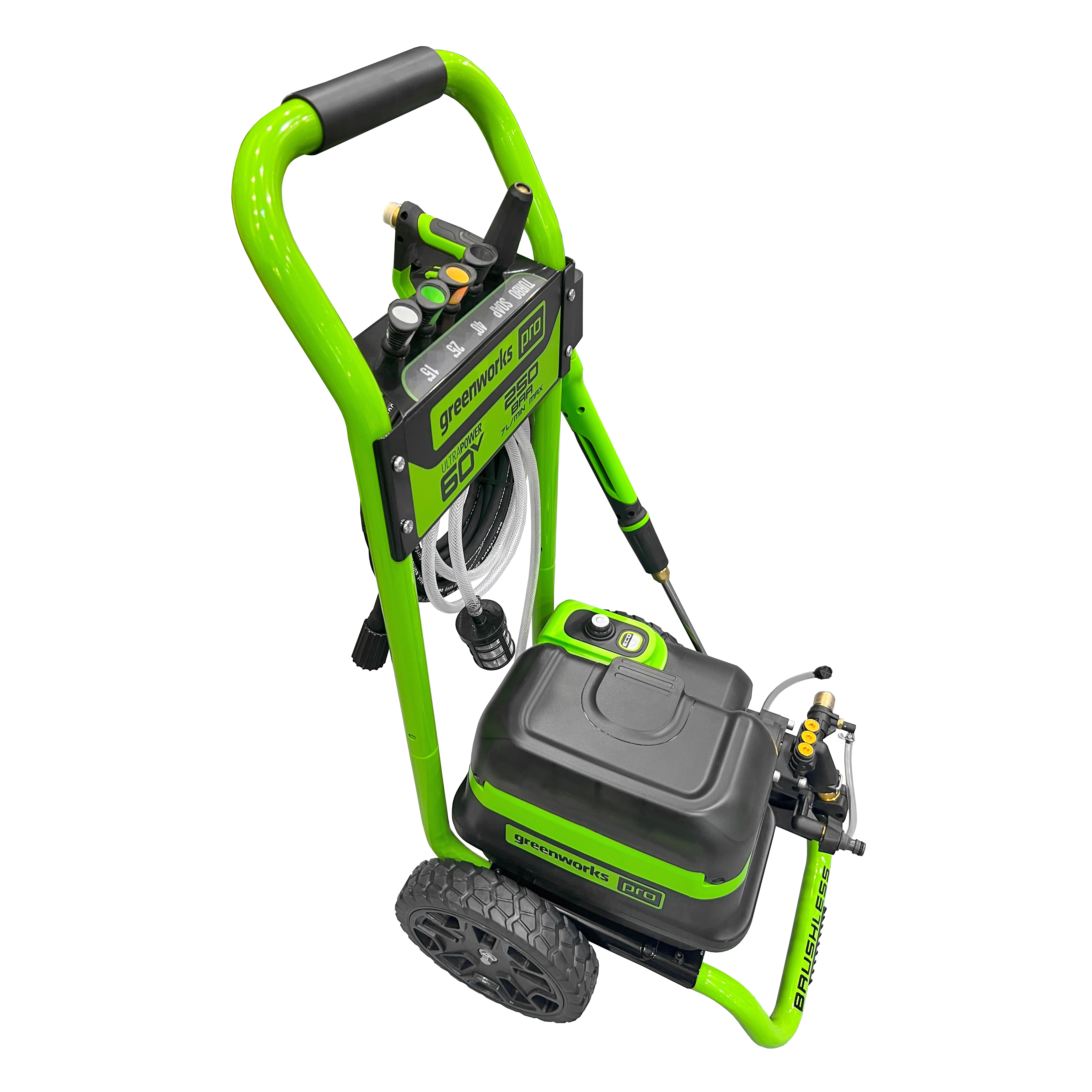 Мойка высокого давления аккумуляторная 250 бар с портом на два аккумулятора Greenworks GDPW60DP 60V 5106207, без АКБ и ЗУ