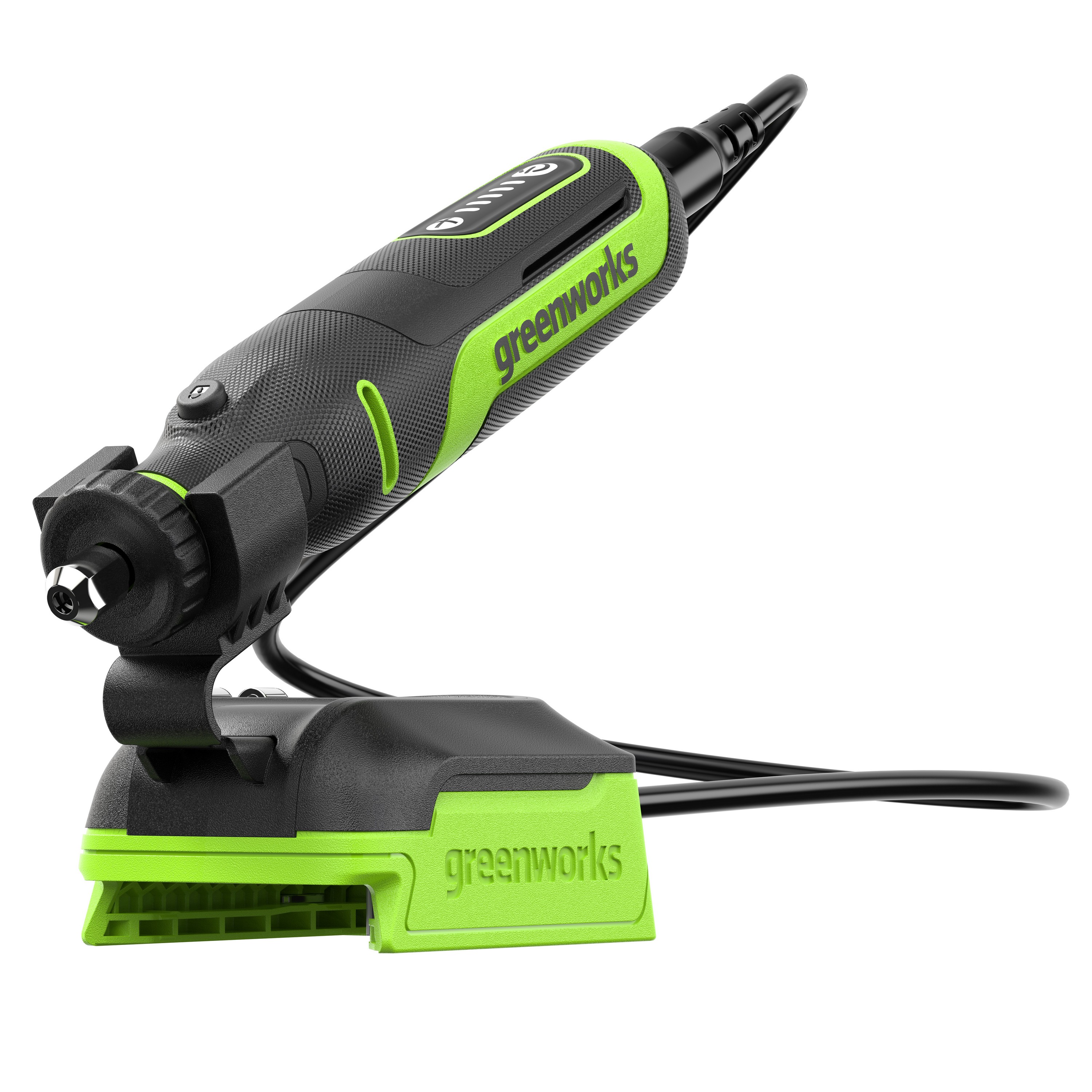 Гравёр аккумуляторный Greenworks G24RT 24V 3200807, бесщеточный, с базой и оснасткой (52 шт), без АКБ и ЗУ