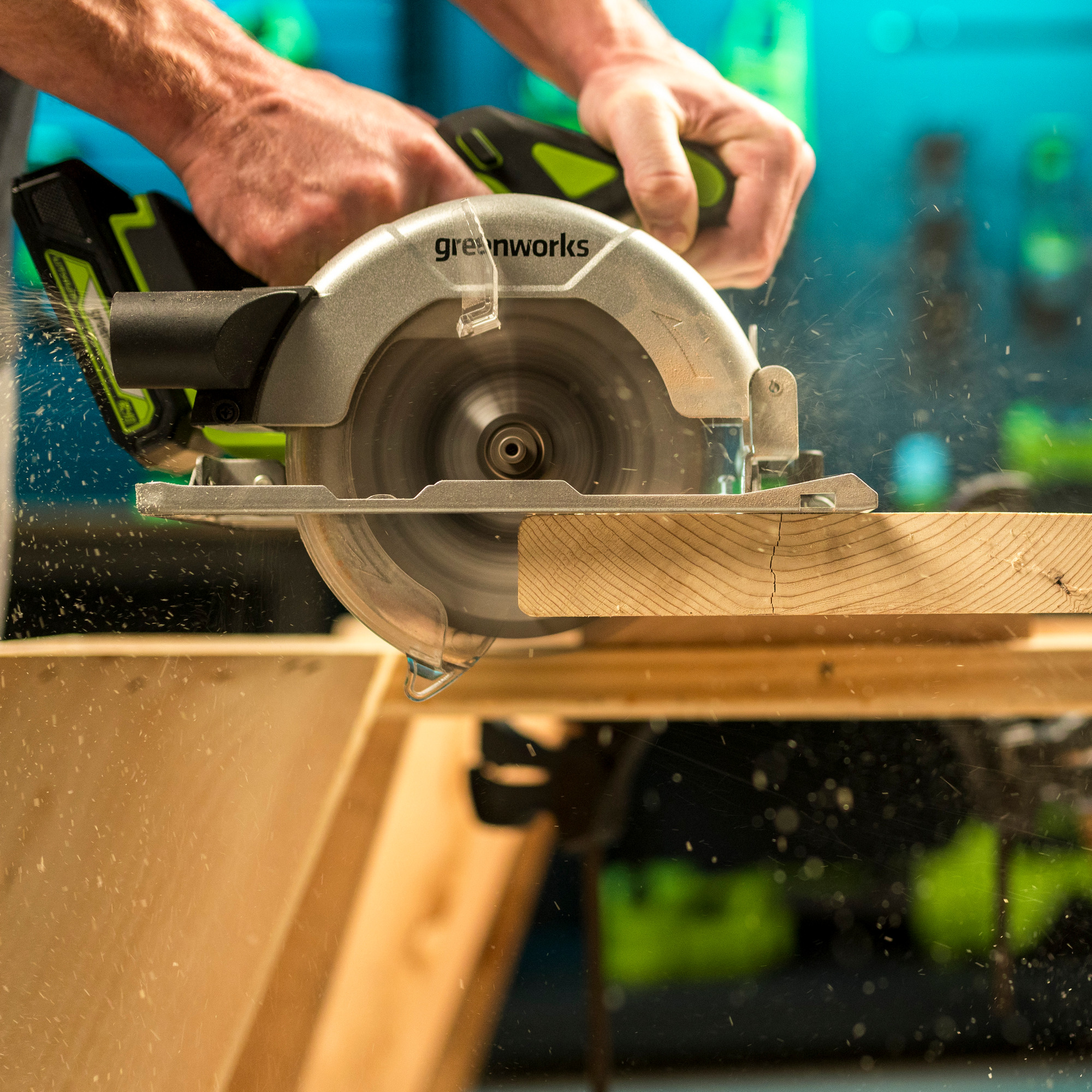 Пила циркулярная аккумуляторная Greenworks 24V GD24CS165 1501607, бесщеточная, без АКБ и ЗУ