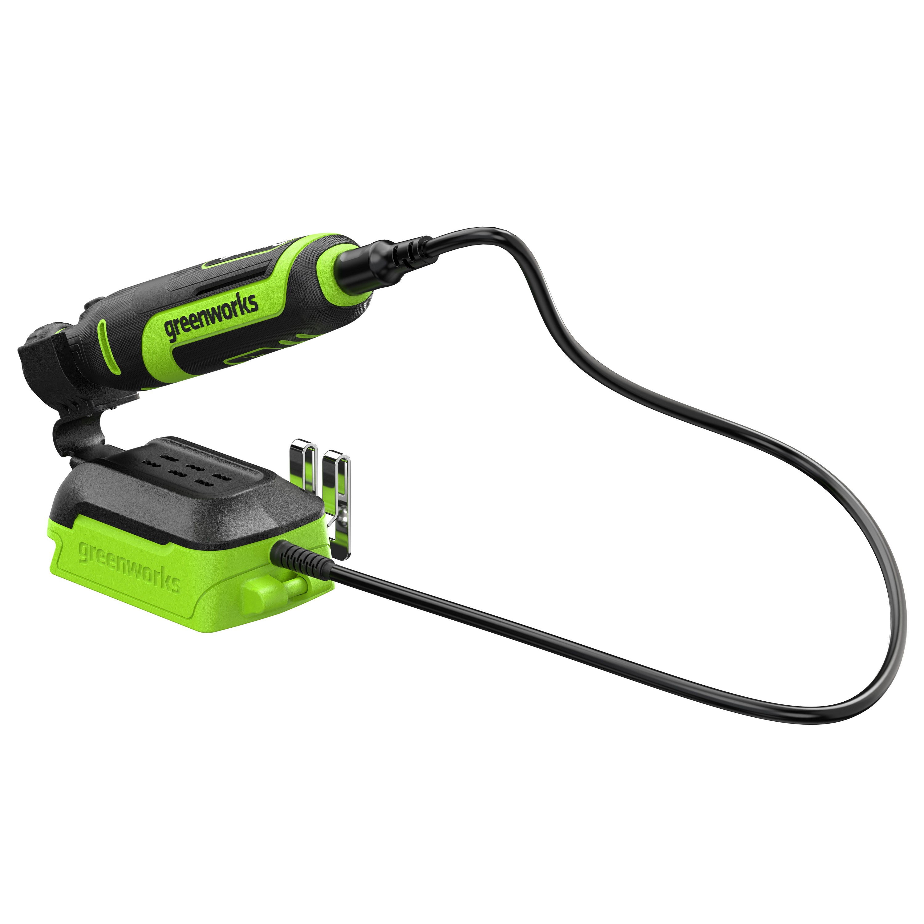 Гравёр аккумуляторный Greenworks G24RT 24V 3200807, бесщеточный, с базой и оснасткой (52 шт), без АКБ и ЗУ