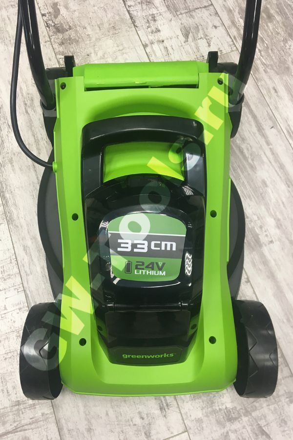 Газонокосилка аккумуляторная Greenworks 32 см 24V G24LM32K2 2509607, с АКБ на 2 А*ч и ЗУ-слайдер 0,5А