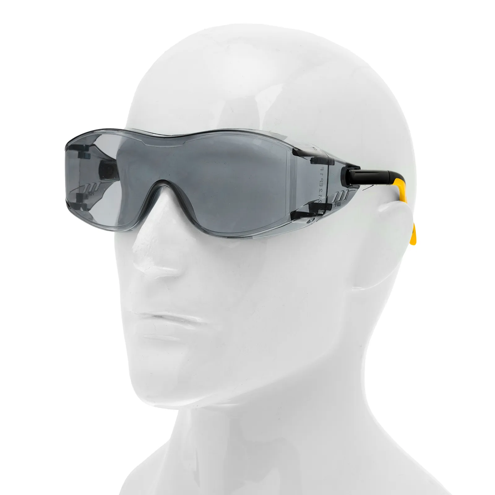 Очки защитные открытые, поликарбонатные, увеличенная дымчатая линза, регулируемые дужки
