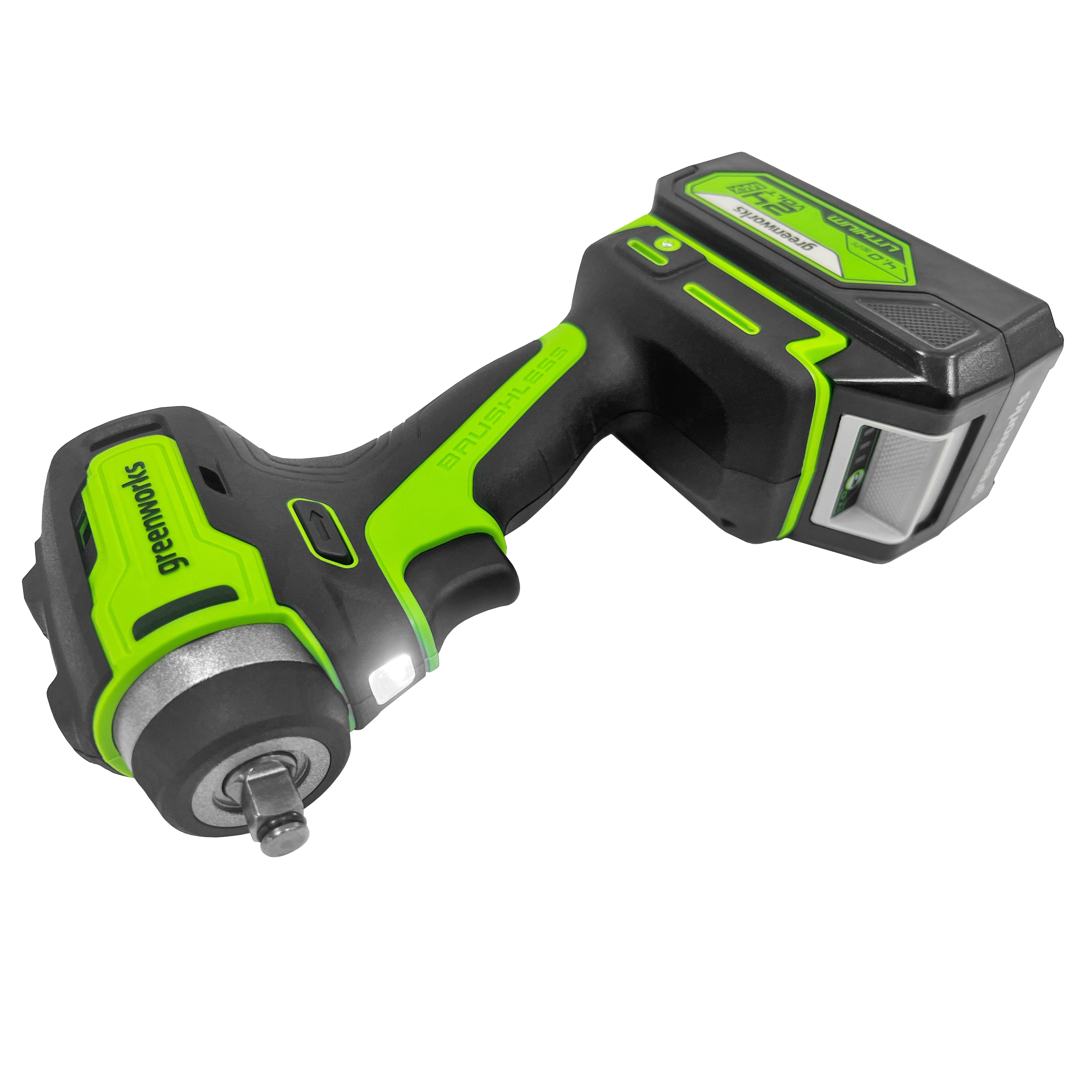 Гайковёрт ударный аккумуляторный Greenworks 24V 200Нм G24IW200 3803607, бесщёточный, без АКБ и ЗУ