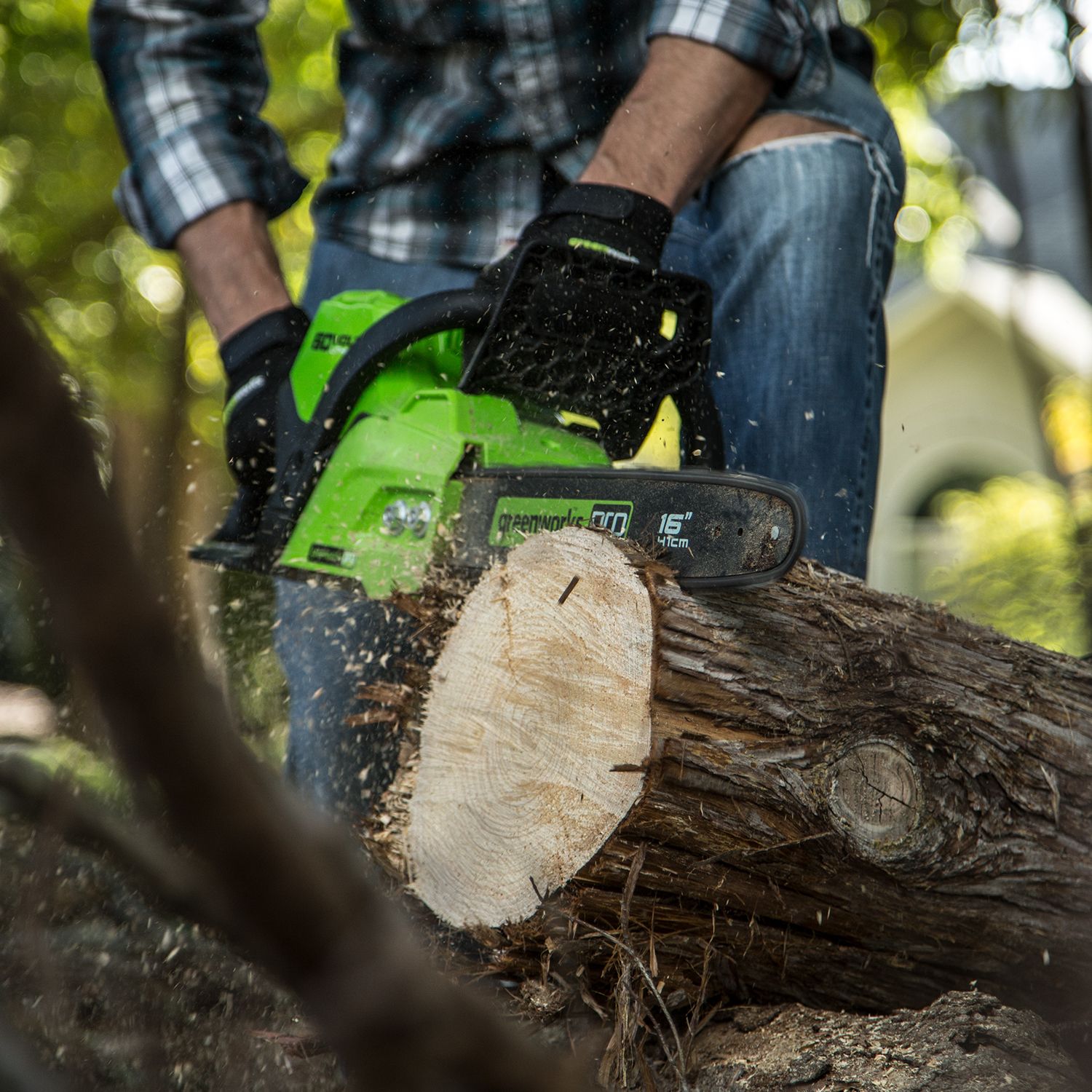 Пила аккумуляторная цепная Greenworks 40 см 60V GD60CS40, бесщёточная, без АКБ и ЗУ