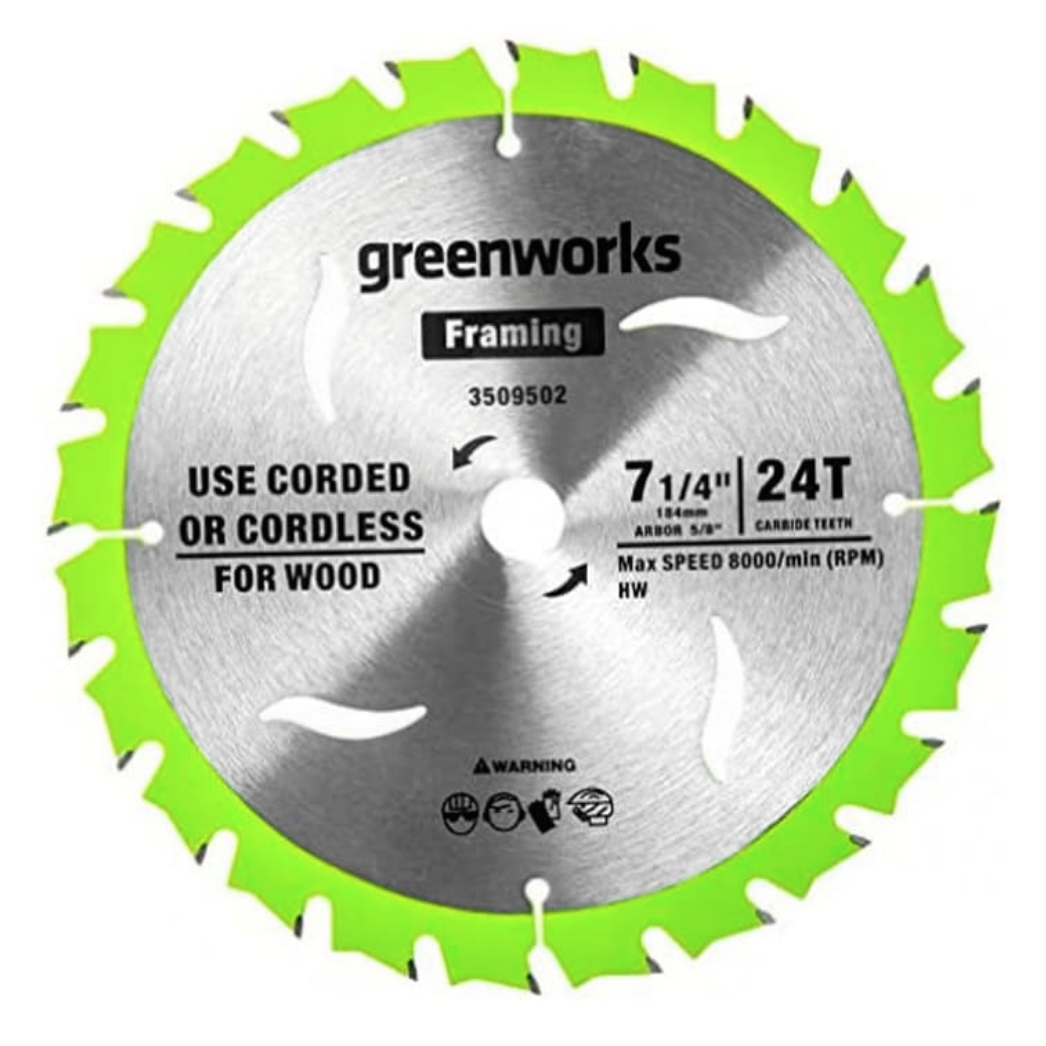 Диск пильный по дереву 184x20 мм, 24T, для циркулярной пилы Greenworks 2943407