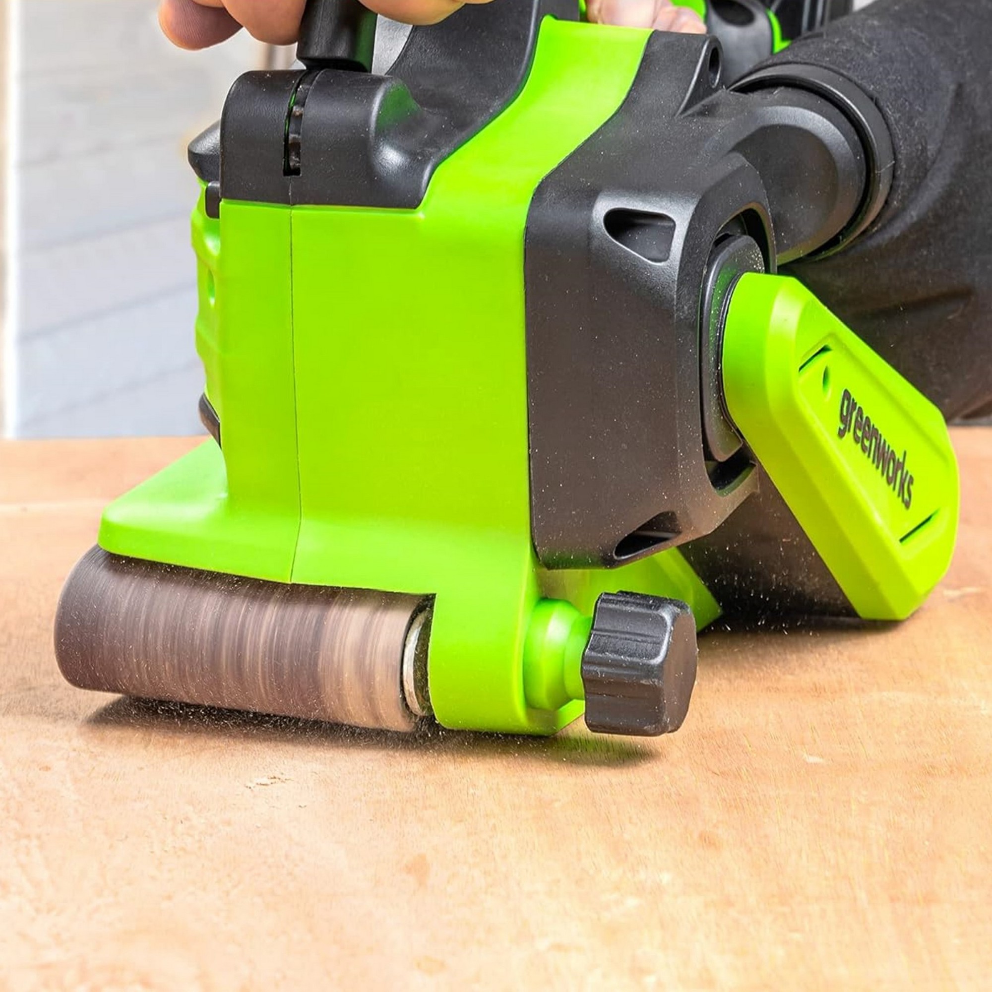 Ленточная шлифовальная машина аккумуляторная Greenworks 24V G24BS 3100607, бесщеточная, без АКБ и ЗУ