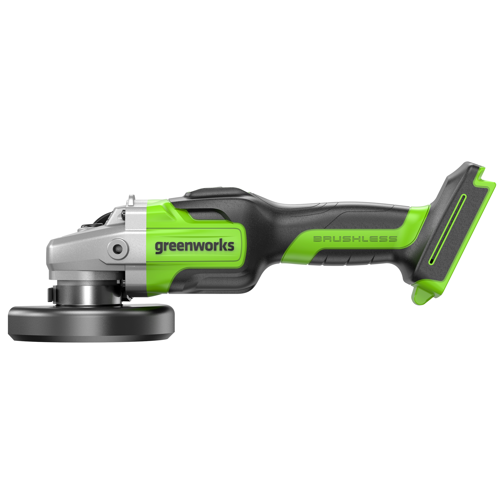 Угловая шлифмашинка (болгарка) 125 мм аккумуляторная Greenworks 24V GD24AG 3200207, бесщеточная, без АКБ и ЗУ