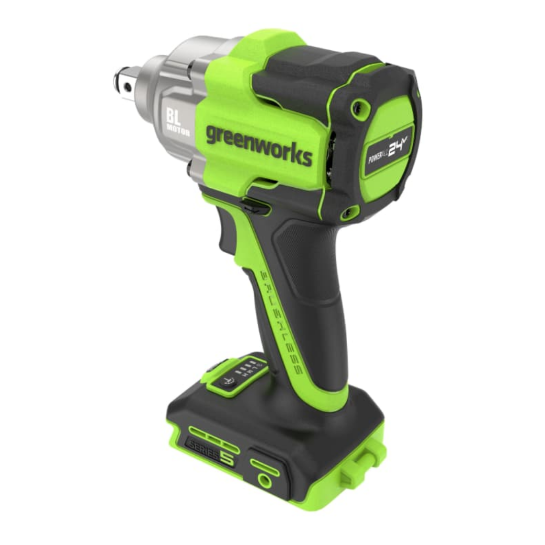 Гайковёрт ударный аккумуляторный Greenworks 24V 500Нм IW5500 3805007, бесщёточный, без АКБ и ЗУ