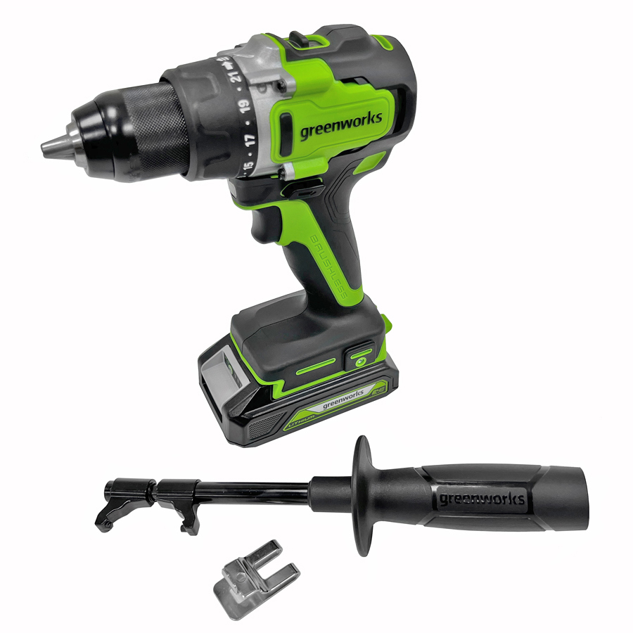 Дрель-шуруповерт аккумуляторная Greenworks 24V GD24DD90 (90 Нм) 3707507, бесщёточная, без АКБ и ЗУ