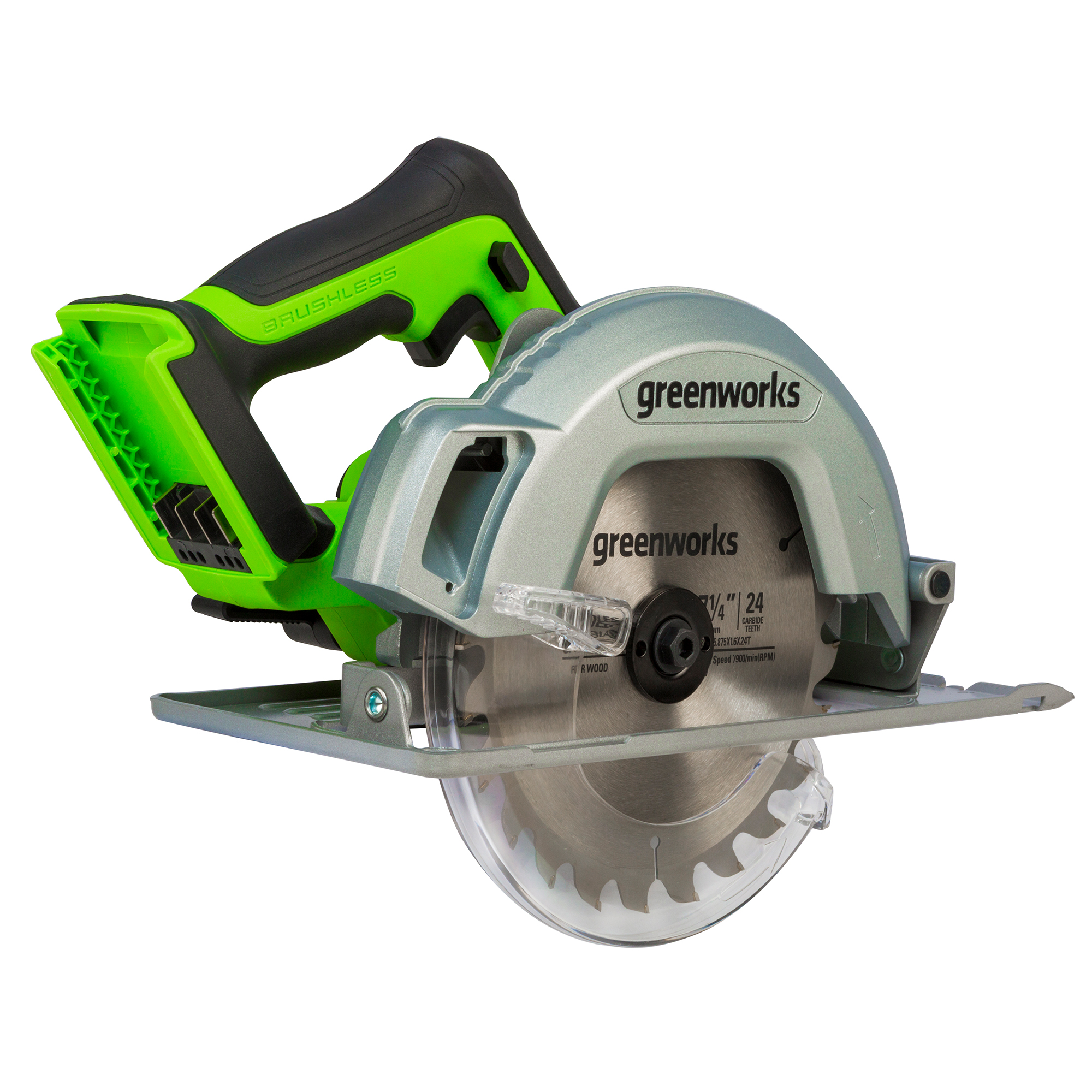 Пила циркулярная аккумуляторная Greenworks 24V GD24CS 1500907, бесщеточная, без АКБ и ЗУ