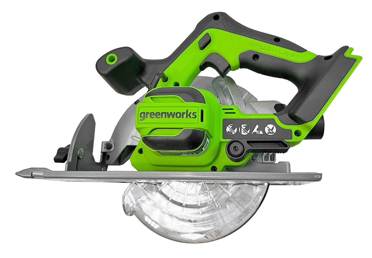 Пила циркулярная аккумуляторная Greenworks 24V GD24CS 1500907, бесщеточная, без АКБ и ЗУ