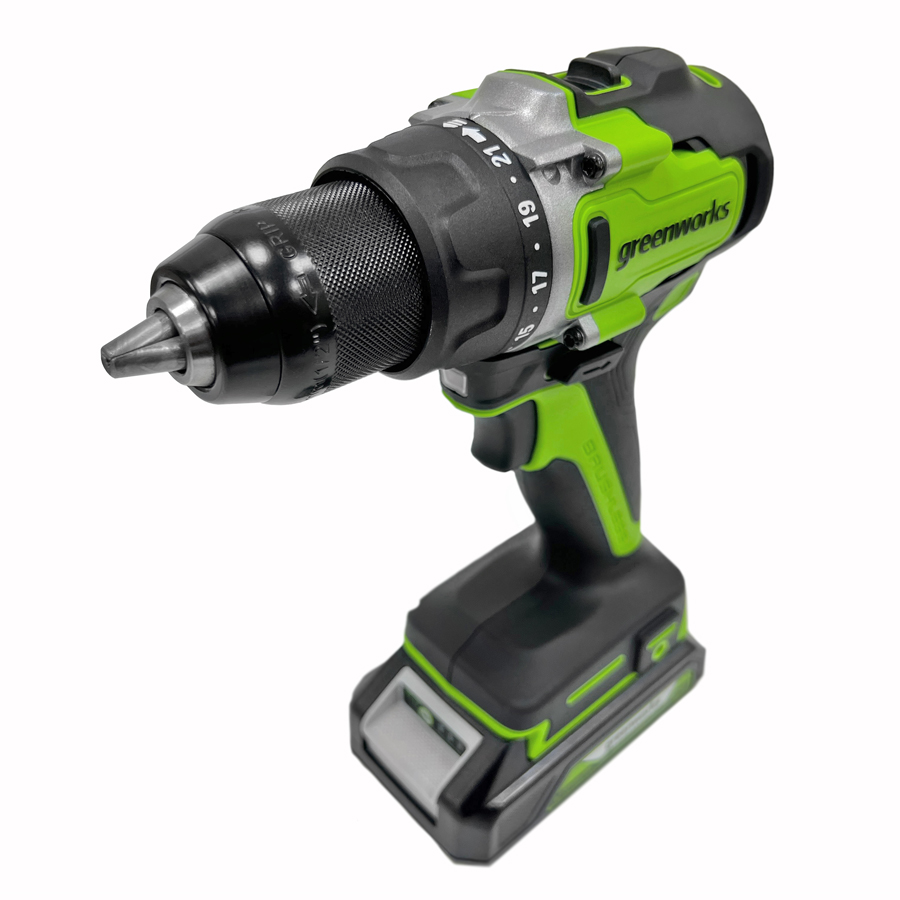 Дрель-шуруповерт аккумуляторная Greenworks 24V GD24DD90 (90 Нм) 3707507, бесщёточная, без АКБ и ЗУ