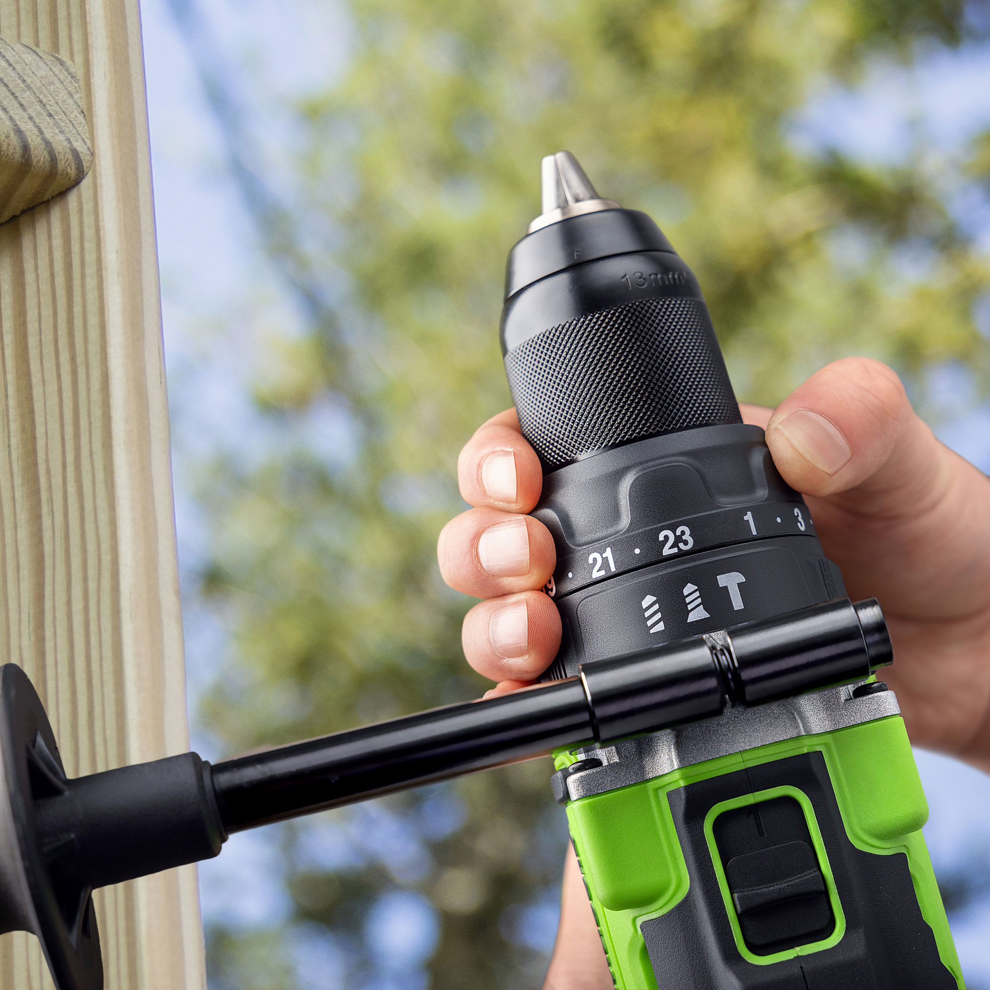 Дрель-шуруповерт ударная аккумуляторная Greenworks 24V GD24DD140 (140 Нм) 3707607, бесщёточная, без АКБ и ЗУ