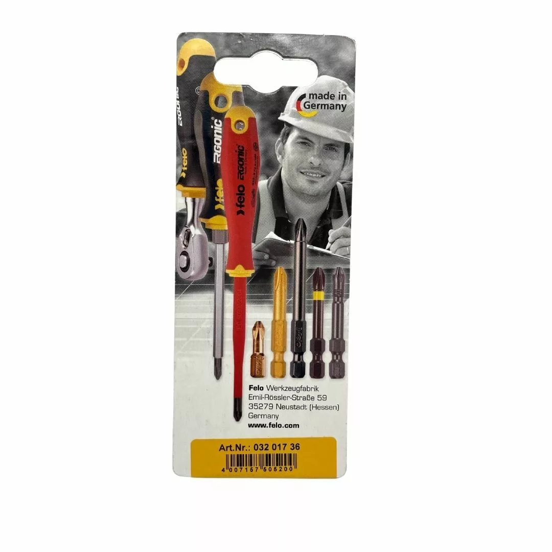 Бита крестовая серия Industrial E6,3 PH 1X73, 2 шт в блистере FELO 03201736