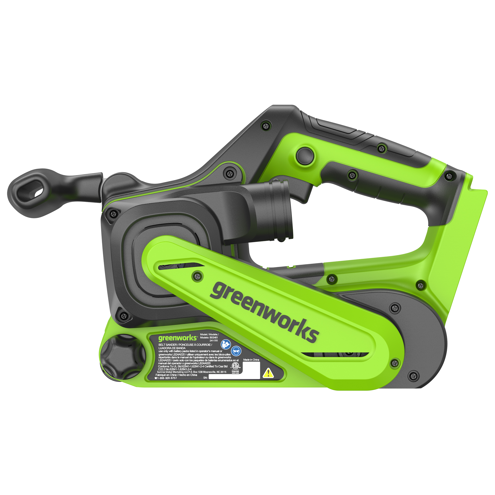 Ленточная шлифовальная машина аккумуляторная Greenworks 24V G24BS 3100607, бесщеточная, без АКБ и ЗУ